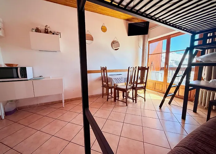 Studio au pied des pistes avec vue imprenable sur la station